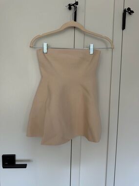 Strapless A-Line fitted tube top in Beige